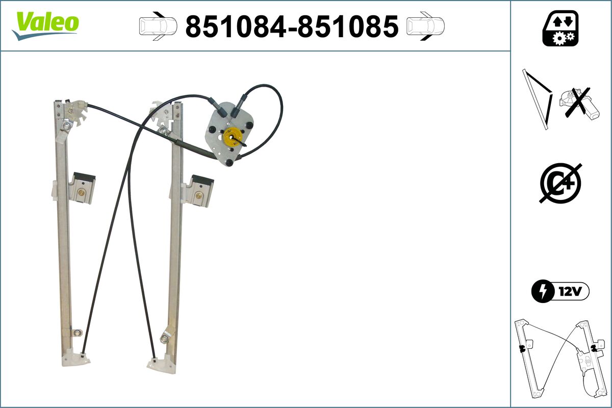 Mecanism actionare geam 851084 VALEO